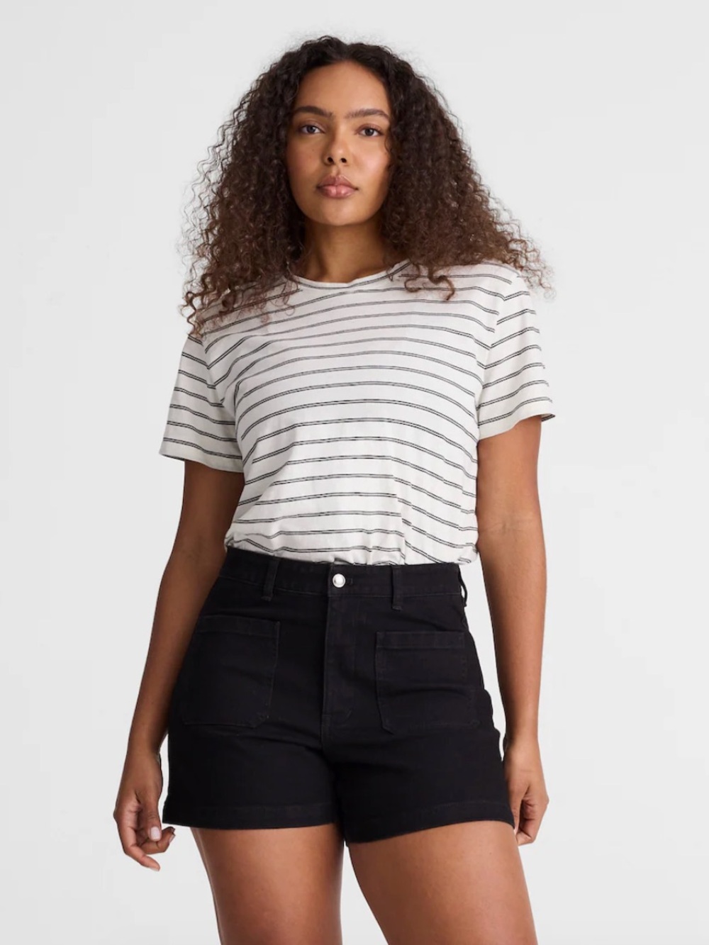 Black High-Rise Womens Shorts